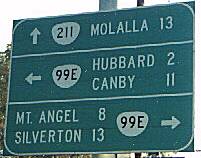 [one of Woodburn's highway signs]